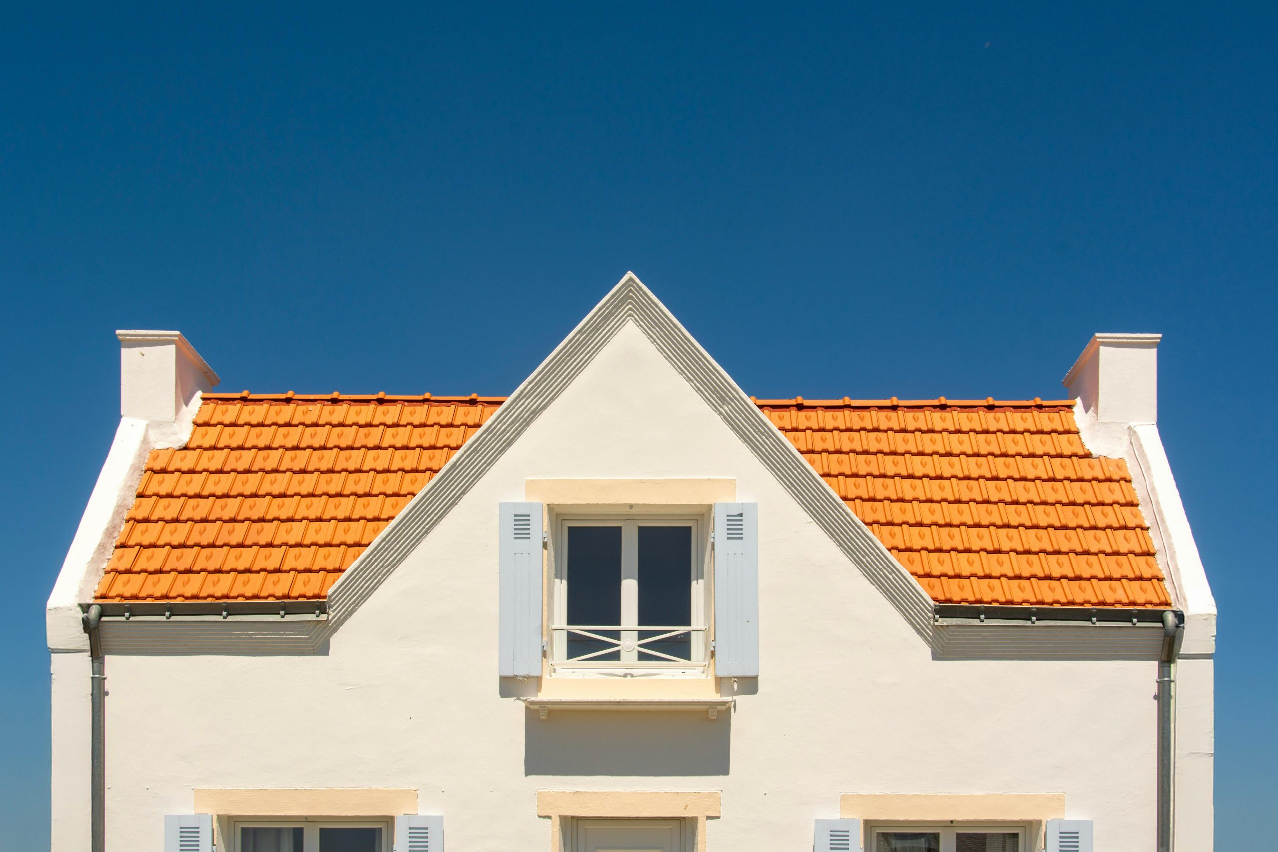 house with an orange roof
